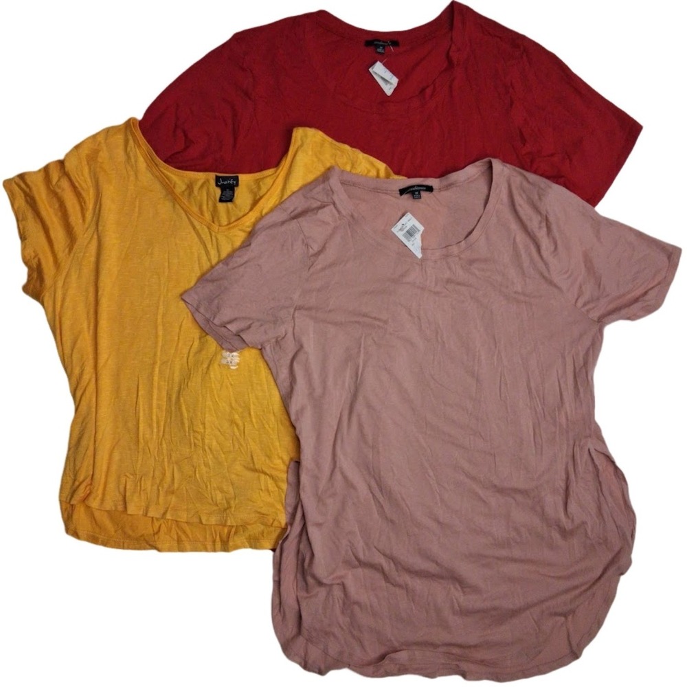 Ambiance Justify Women's 3X Shirt Lot Solid Lightweight Cotton Modal Rayon NWT